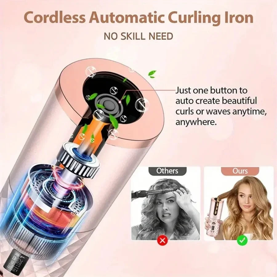 Portable Cordless Automatic Hair Curler