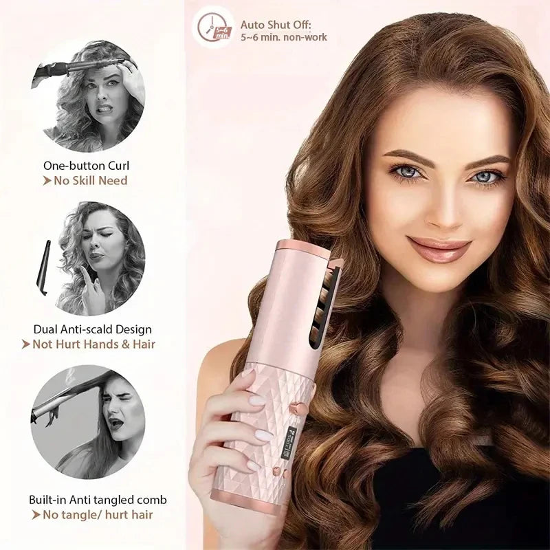 Portable Cordless Automatic Hair Curler